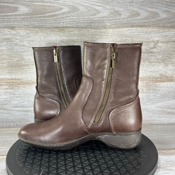 Timberland Women’s Waterproof Brown Leather Zip Up Ankle Boots Size 7 - Picture 6 of 8